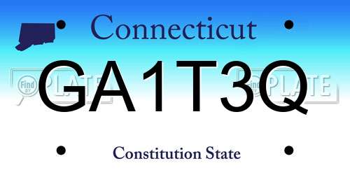 GA1T3Q Connecticut License Plate