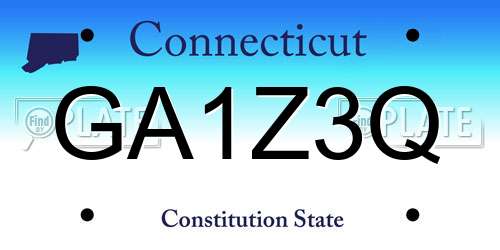 GA1Z3Q Connecticut License Plate