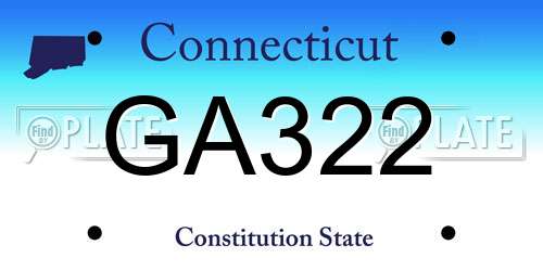 GA322 Connecticut License Plate