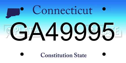 GA49995 Connecticut License Plate