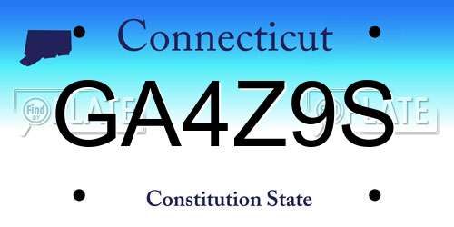 GA4Z9S Connecticut License Plate