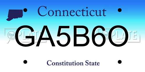 GA5B6O Connecticut License Plate
