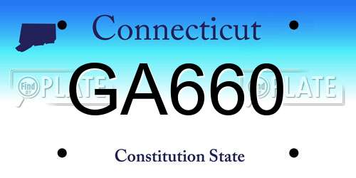 GA660 Connecticut License Plate