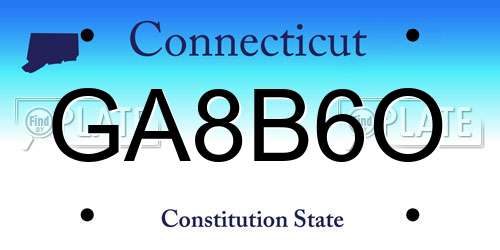 GA8B6O Connecticut License Plate