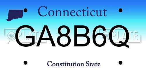 GA8B6Q Connecticut License Plate