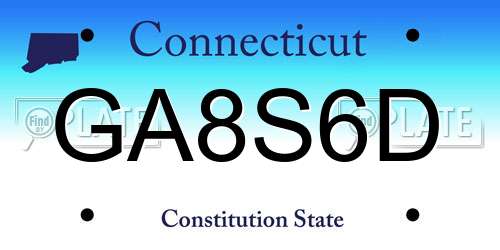GA8S6D Connecticut License Plate