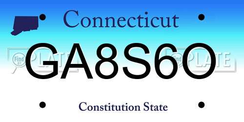 GA8S6O Connecticut License Plate