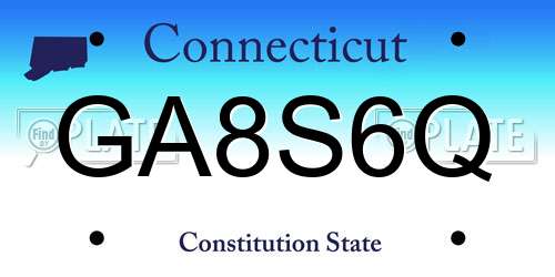 GA8S6Q Connecticut License Plate