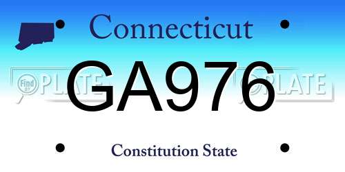 GA976 Connecticut License Plate