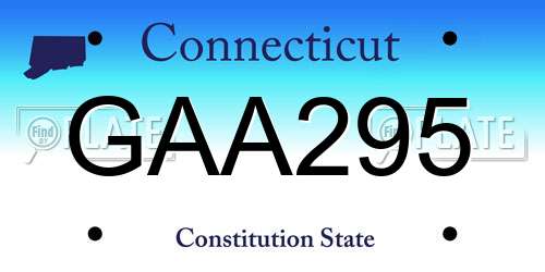 GAA295 Connecticut License Plate
