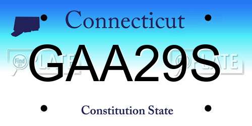 GAA29S Connecticut License Plate