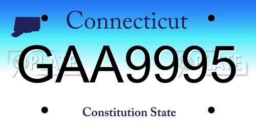 GAA9995 Connecticut License Plate