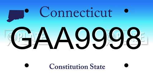 GAA9998 Connecticut License Plate