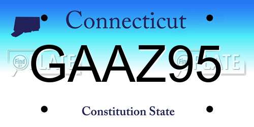 GAAZ95 Connecticut License Plate