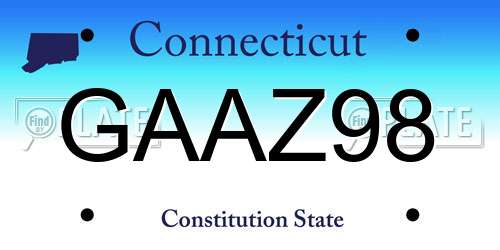 GAAZ98 Connecticut License Plate