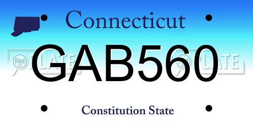 GAB560 Connecticut License Plate