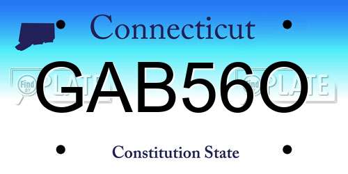 GAB56O Connecticut License Plate
