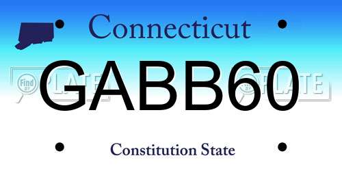 GABB60 Connecticut License Plate