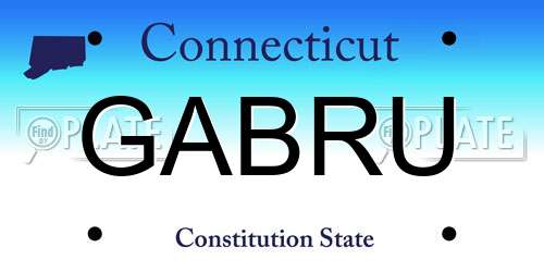 GABRU Connecticut License Plate