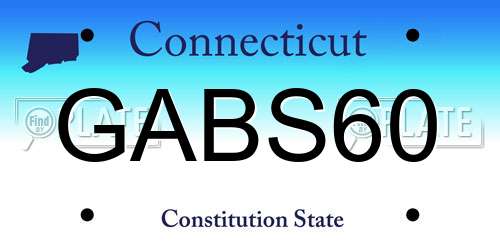 GABS60 Connecticut License Plate