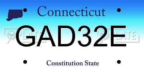 GAD32E Connecticut License Plate