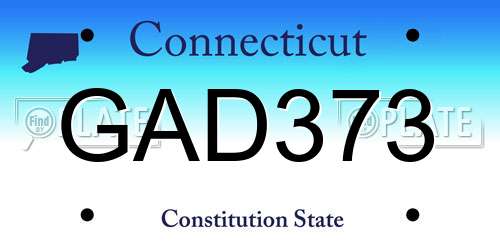 GAD373 Connecticut License Plate