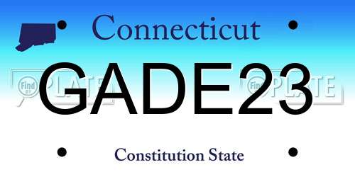GADE23 Connecticut License Plate