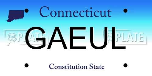GAEUL Connecticut License Plate