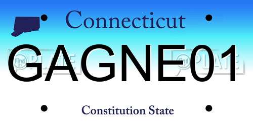 GAGNE01 Connecticut License Plate