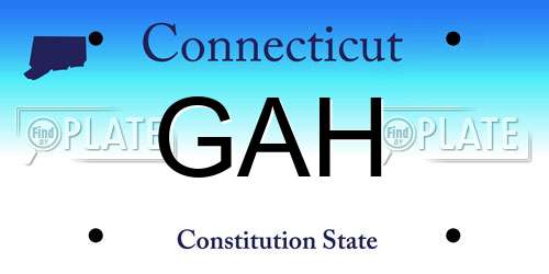 GAH Connecticut License Plate