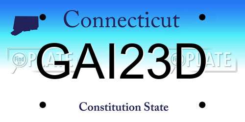 GAI23D Connecticut License Plate