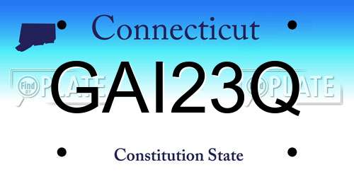 GAI23Q Connecticut License Plate