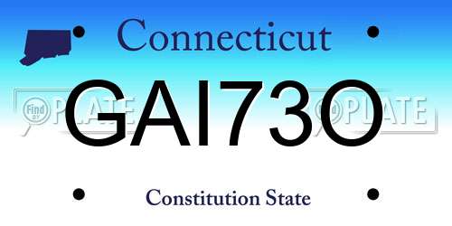 GAI73O Connecticut License Plate
