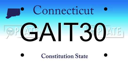 GAIT30 Connecticut License Plate
