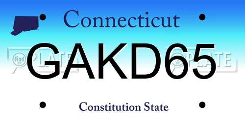 GAKD65 Connecticut License Plate
