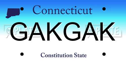 GAKGAK Connecticut License Plate
