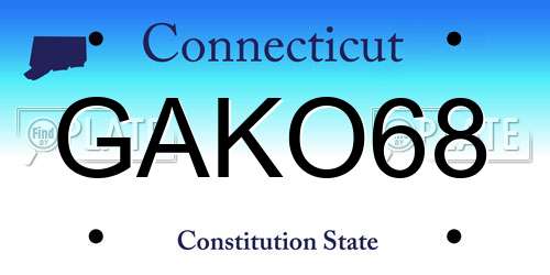 GAKO68 Connecticut License Plate