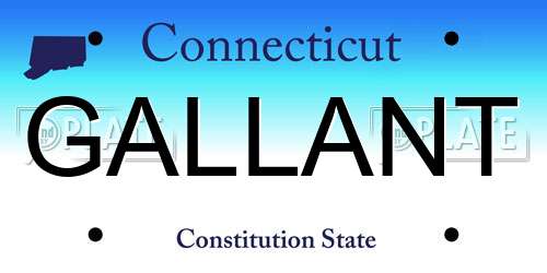 GALLANT Connecticut License Plate