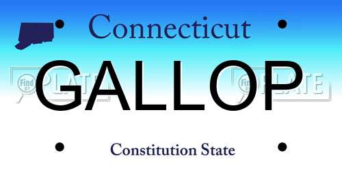 GALLOP Connecticut License Plate