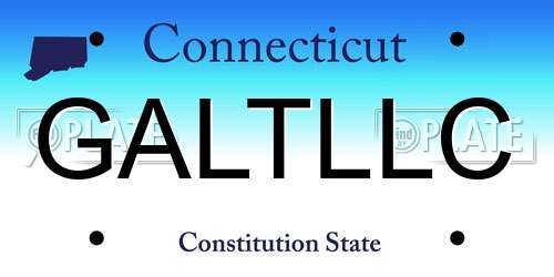 GALTLLC Connecticut License Plate