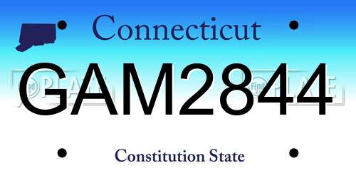 GAM2844 Connecticut License Plate