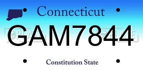 GAM7844 Connecticut License Plate