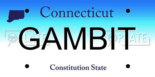 GAMBIT Connecticut License Plate