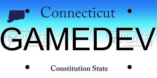 GAMEDEV Connecticut License Plate