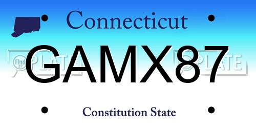GAMX87 Connecticut License Plate