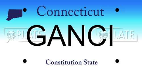 GANCI Connecticut License Plate