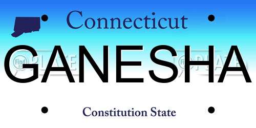 GANESHA Connecticut License Plate