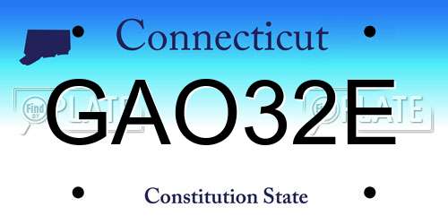 GAO32E Connecticut License Plate