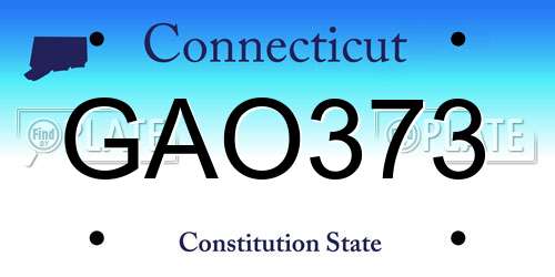 GAO373 Connecticut License Plate