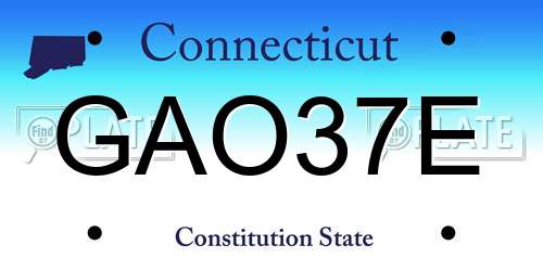 GAO37E Connecticut License Plate